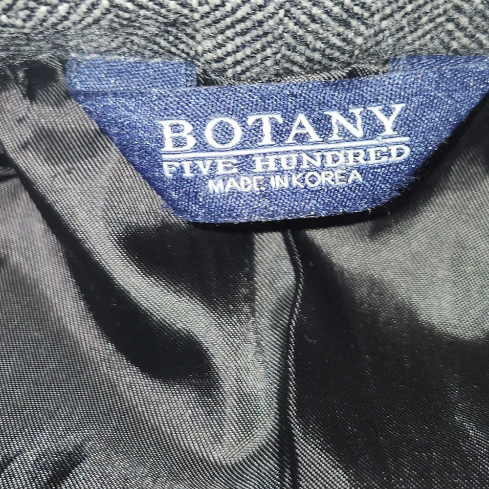 Botany 500 Mens Grey Herringbone‎ Lambswool Blazer Sport Coat 44 Long 44L
